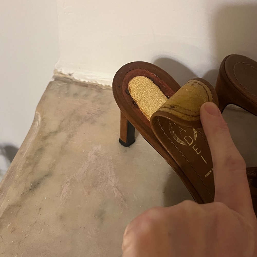 Casadei Brown suede studded mule Sz. 7 - Picture 4 of 5